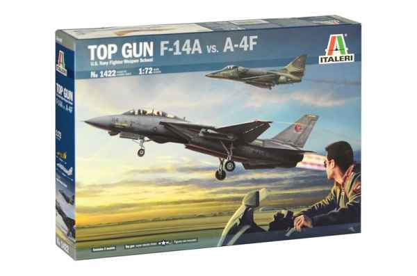 Italeri 1422 Modello in Plastica da Assemblare Aerei Top Gun F-14A Vs A-4F- Contiene 2 Modelli Model Kit Scala 1:72
