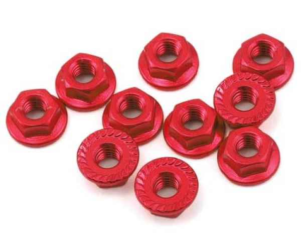 YEA-LN-M4S-RD Red Aluminum 4mm Serrated Wheel Nuts (10) (Yeah Racing)