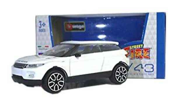 BURAGO STREET FIRE 1:43 AUTO DIE CAST METAL - Land Rover LRX Concept Evoque bianco