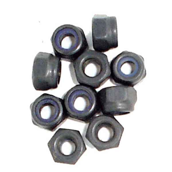 set dadi autobloccanti in acciaio neri da 3mm (10pz