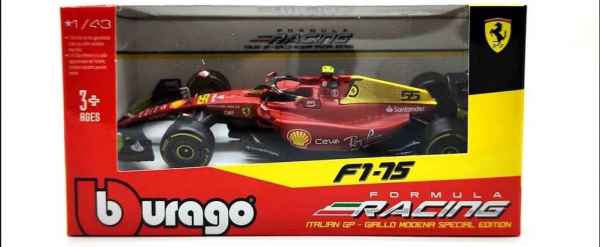 burago Ferrari F1-75 ITALIAN GP MODENA SPECIAL EDITION n.55 Carlos Sainz