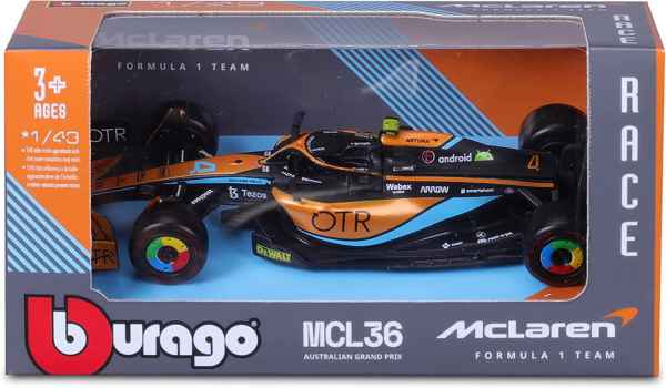 Burago formula 1 Mclaren MCL36 australian grand prix n.4 Lando Norris
