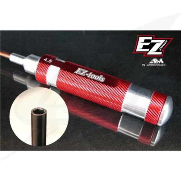 chiave a tubo da 4,5mm x100mm con manico in metallo rosso (ideale per miniz e similari)