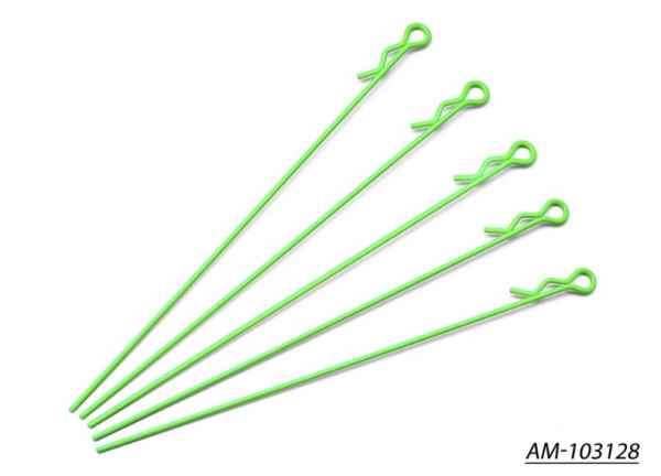 set clips lunghe verde fluo per 1/10 5pz