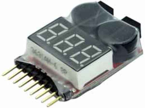 lipo checker 1-8s con buzzer regolabile per voltaggio basso