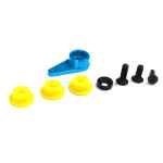alloy single servo arm 14/16inch w/adapters (BU) yeahracing - elettronica-cavetteria, squadrette e supporti servocomandi foto 2