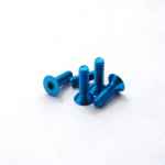alloy head flat screw M3x6mm (5) light blue