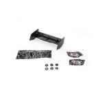 ALETTONE 1/10 OFF ROAD UNIVERSALE BLACK IN PLASTICA+STICKERS hobbytech - carrozzerie ed accessori, alettoni e sistemi di fissaggio per buggy foto 2
