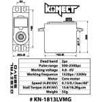 SERVO DIGITALE KONECT 1813LVMG 18.2kG-0.13S 6v konect - elettronica-cavetteria, servocomandi foto 2