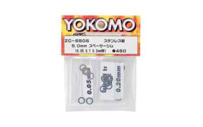 yokomo rasamenti foro interno da 5mm spessore 0,05-0,10-0,20