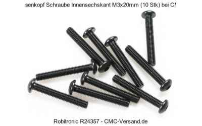robitronic button head screw M3x20mm (10pcs)