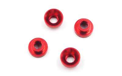 yeahracing Yeah Racing Rondelle svasate speciali per montaggio Servocomando M3 in alluminio ROSSE (4)