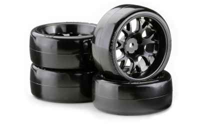 carson set gomme da drift complete di cerchio stile BBS nero