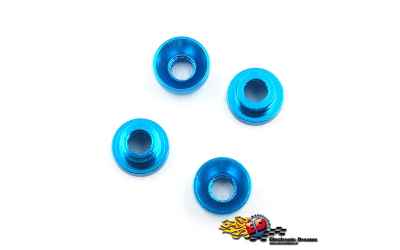 yeahracing Yeah Racing Rondelle svasate speciali per montaggio Servocomando M3 in alluminio BLU NERI (4)