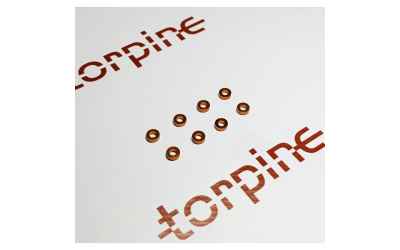 torpine spessori arancioni foro M3 da 2mm di spessore (8pz)