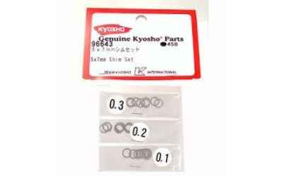 kyosho rasamenti 5x7mm (10pz da 0,1mm- 10pz da 0,2mm- 10pz da 0,3mm)
