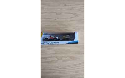 mondomotors fuoristrada bianco polizia da collezzione 1/43 con carrello e elicottero