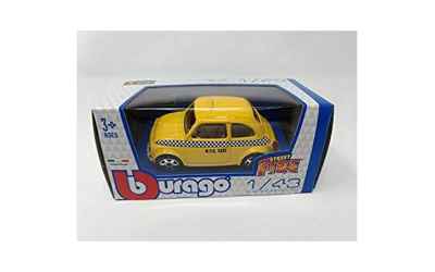 burago BURAGO STREET FIRE 1:43 AUTO DIE CAST METAL - FIAT 500 TAXI GIALLA