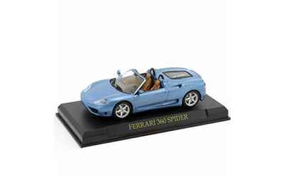 BRUMM FERRARI 360 SPIDER SILVER-BLUE CON BASETTA 1/43