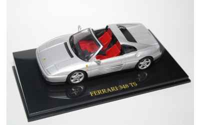 BRUMM FERRARI 348 TS SILVER 1/43 CON BASETTA + TECA