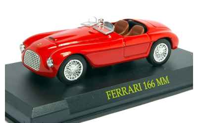BRUMM FERRARI 166 MM 1/43 ROSSA CON BASETTA