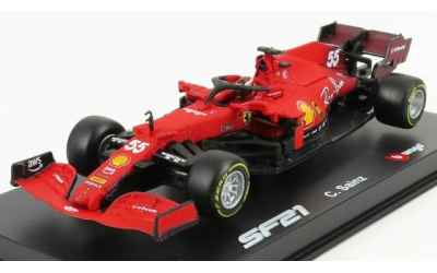 burago Ferrari SF21 #55 Carlos Sainz Formula 1 2021 1:43 Bburago VERSIONE SIGNED CON PILOTA