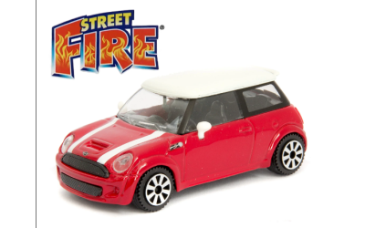 burago BURAGO STREET FIRE 1:43 MINI COOPER S ROSSA CON TETTO BIANCO