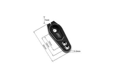 SRT squadretta SRT per servocomandi con testa da 25t (lungh. da foro a foro 15mm-19mm)