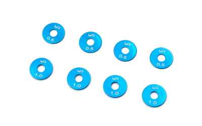 yeahracing set spessori YEAH RACING per carreggiata da 0.5-1.0mm blu (8pz)