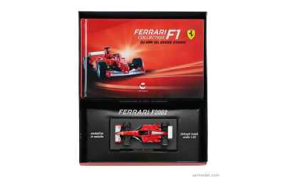 pdm FERRARI 1/43 F1 F2002 N1 WORLD CHAMPION SEASON 2002 MICHAEL SCHUMACHER CON LIBRO FOTOGRAFICO 108pag.