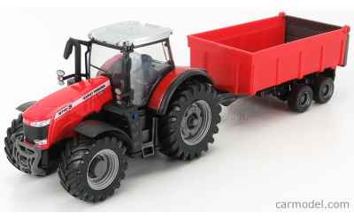 burago 1/50 BURAGO - MASSEY FERGUSON - 8740S TRACTOR WITH TIPPING TRAILER