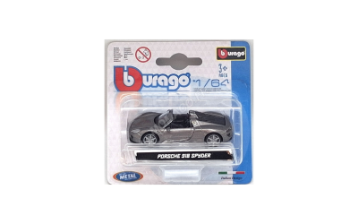burago burago Porsche 918 spyder 1/64 grigio met.
