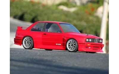 hpi carena BMW M3 E30 200mm trasparente completa di parabole e alettone