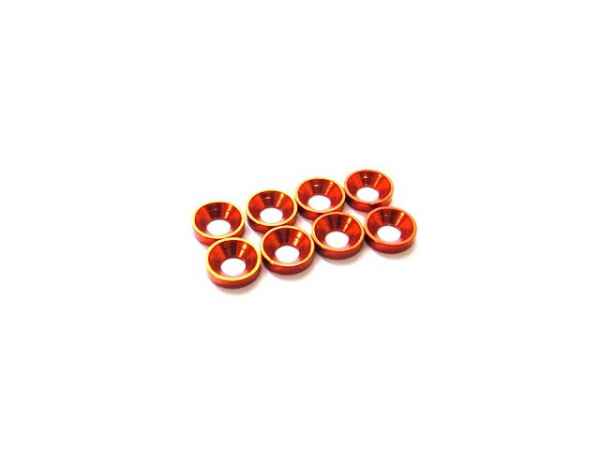 4mm alloy countersunk washer (10) orange