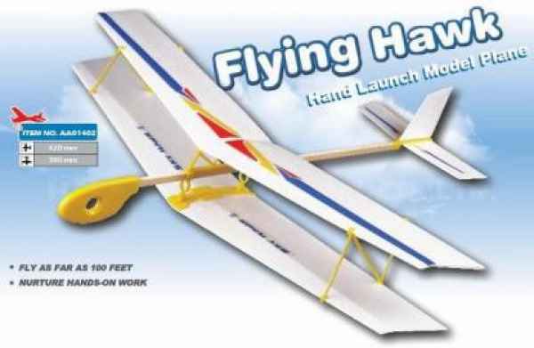 aeromodello a propulsione elastica biplano sky hawk 2 (vari colori)