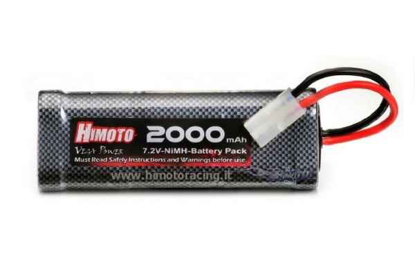 Pacco batteria ni-mh da 2000 mAh 7,2V -ORIGINALE HIMOTO -Connettore TIPO TAMIYA