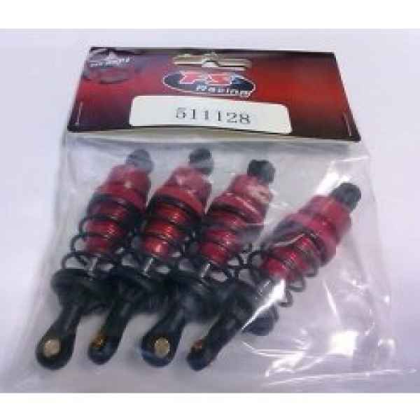 set 4 ammortizzatori per 1/10 touring n alluminio con molla gialla tuning e ghiera rossa (ammortizzatori color grigio) fsracing - ricambi e optional automodelli, jamara-fs racing (desert-buggy-touring-monster 1/10)