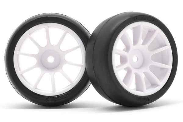 Preglued M-Chassis “Mc38” Low Profile Tire, Inch-Up wheel + sponge inner 2pcs