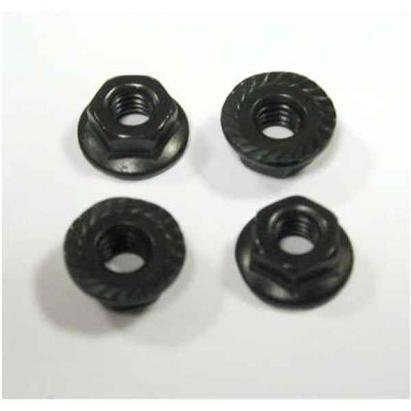 dadi ruota 4mm flangiati neri (5pz) roche - viteria, dadi-collarini-dadi ruota dadi ruota 4mm flangiati neri (5pz) roche - viteria, dadi-collarini-dadi ruota