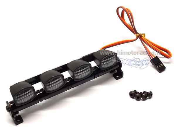 Barra luminosa in metallo 4 luci lampeggianti bianche Himoto HIMOTO - carrozzerie ed accessori, accessori per drift-scaler