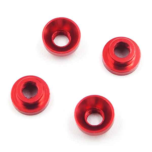 Yeah Racing Rondelle svasate speciali per montaggio Servocomando M3 in alluminio ROSSE (4) yeahracing - viteria, tazzine svasate- tazzine blocca servo