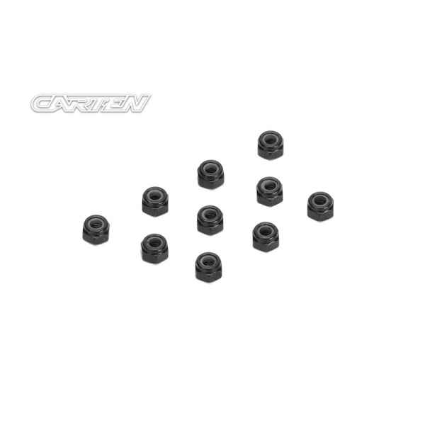 dadi autobloccanti M3 neri 10pz carten - viteria, dadi-collarini-dadi ruota