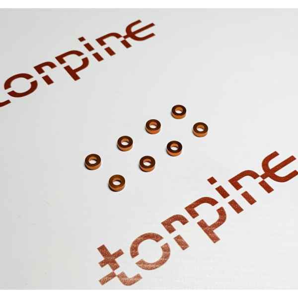 spessori arancioni foro M3 da 2mm di spessore (8pz) torpine - viteria, spessori in alluminio generici