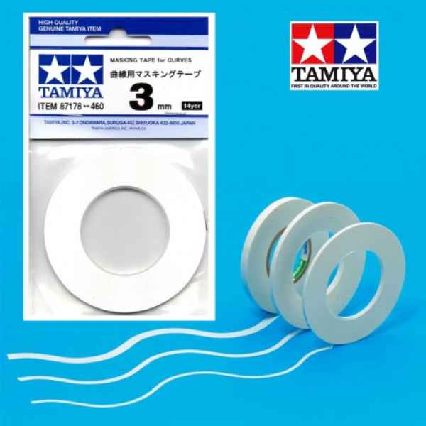 nastro per mascherature carene da 3mm (20m) tamiya - carrozzerie ed accessori, adesivi e mascherature carene