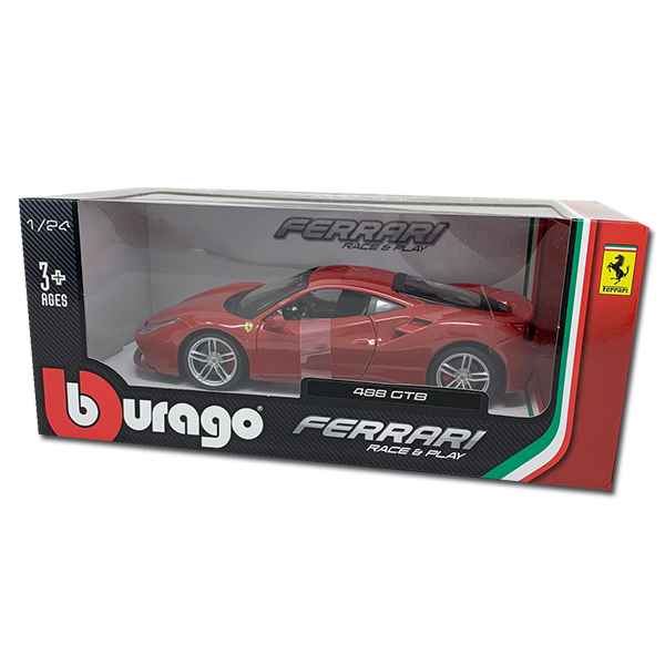 FERRARI 488GTB 1/43 (rossa come in foto) burago - automodelli statici- da collezione, FERRARI GT DA COLLEZIONE 1/43-1/24