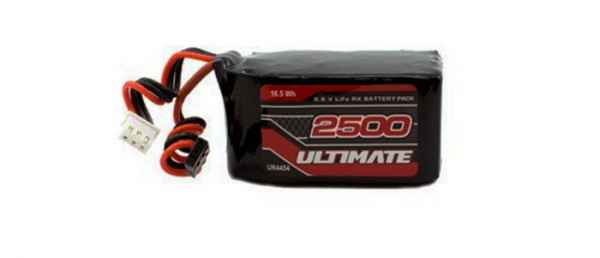 ULTIMATE BATTERY LiFe SQUARE RECEIVER 6.6v. CONNETTORE JR 2500mAh