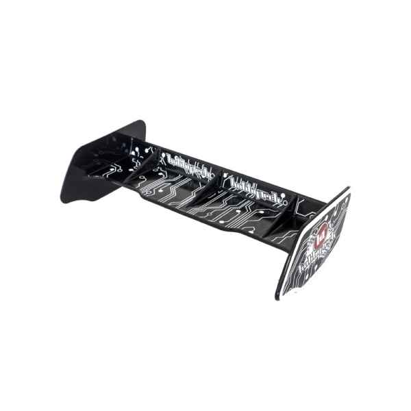 ALETTONE 1/10 OFF ROAD UNIVERSALE BLACK IN PLASTICA+STICKERS hobbytech - carrozzerie ed accessori, alettoni e sistemi di fissaggio per buggy