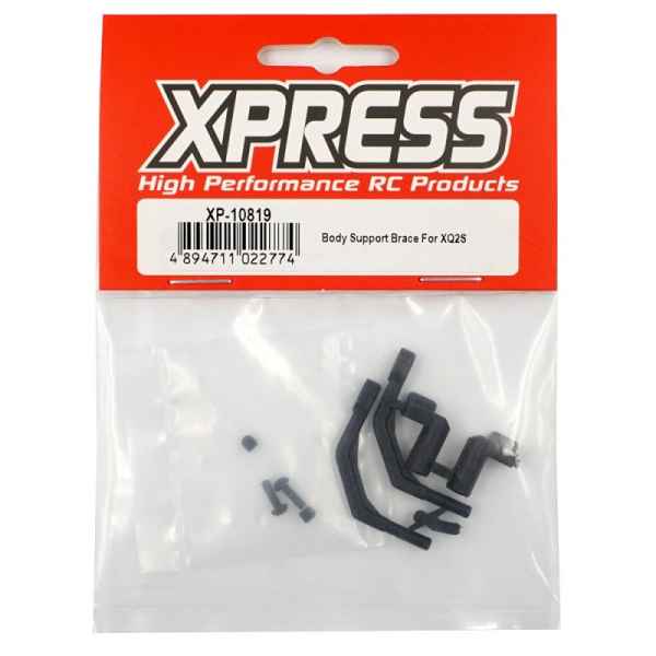 set supporto carena con ancoraggio al portafusello (new version) per XQ2s xpress - ricambi e optional automodelli, XPRESS EXECUTE XQ10-XQ11-XQ2S-XQ10R-DR1S-FT1-FT1S-XQ1-AT1-XM1-XM1S-XQ1-XQ1S