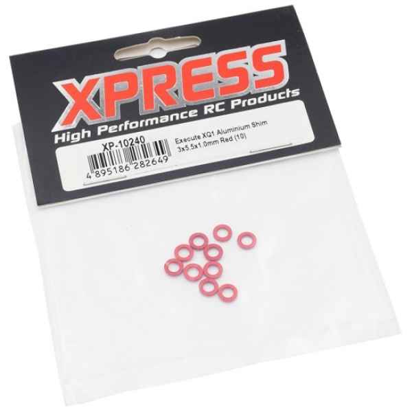 ALUMINUM SHIM 3X5.5X1.0MM RED 10PCS xpress - viteria, spessori in alluminio generici