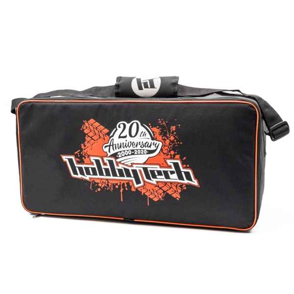 Borsa da trasporto in tela Hobbytech vers.20th Anniversary con vasca in plastica nera (54 X 26 X 22 cm) hobbytech - attrezzi, trolley e porta automodelli